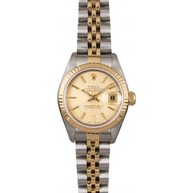 Best 1:1 Lady Rolex Datejust 69173 Champagne Tapestry Dial JW0371