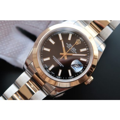 Best Quality Rolex Date Just II 41mm Black Dial Lumed Marker Bracelet WJ00528