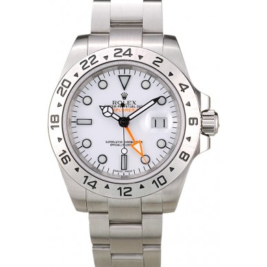 Fashion Rolex Explorer Stainless Steel Bezel White Dial Tachymeter