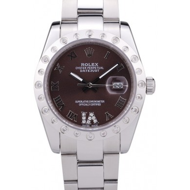 Rolex Datejust Diamond Bezel Brown Dial 7466