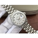 Copy Cheap Rolex DateJust 28mm Fluted Bezel White Dial Diamonds Markers Bracelet Rolex WJ00423