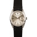 Fashion Vintage Rolex OysterDate 6694 Silver Index Dial Leather Strap JW2940