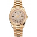 Swiss Rolex Day Date Diamond Pave Dial And Bezel Gold Case And Bracelet