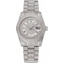 Swiss Rolex Day-Date Diamond Pave Dial Diamond Case Diamond Bracelet 1453950