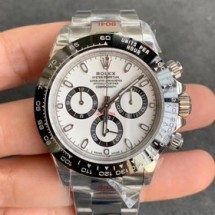 Fake Rolex Daytona Cosmograph 116500LN Noob Factory Stainless Steel 904L White Dial Swiss 4130 Run 6@SEC