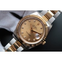 Copy High Quality Rolex Date Just II 41mm Dial Diamonds Marker Bracelet WJ01372