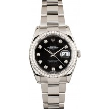 Copy High Quality Rolex Datejust Black Diamond Dial 116244 JW0445