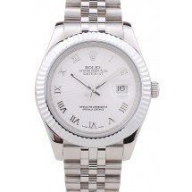 Imitation Rolex Datejust White Radial Dial Ribbed Bezel 7478