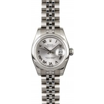 Replica High Quality Ladies Rolex Datejust 179160 Rhodium Roman JW0299