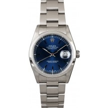 Replica Rolex Datejust 16200 Blue Dial Steel Oyster JW1863