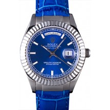 Replica Rolex Day-Date Oyster Collection Blue Leather Band 621490