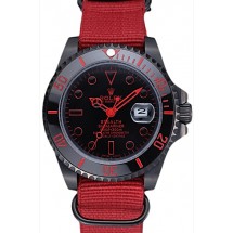 Replica Rolex Stealth Submariner Red Nylon Strap 622010