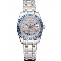 Rolex Datejust Diamond Dial Blue Jewels Bezel Stainless Steel Case And Bracelet 622834