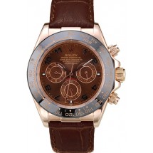 Rolex Daytona Rose Gold Case Brown Dial Brown Leather Strap