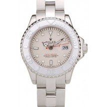 Rolex Yacht Master Silver Tachymeter Beige Dial