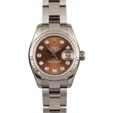 Copy Rolex Datejust 179179 Bronze Diamond Dial JW0430