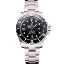 Copy Swiss Rolex Submariner Small Date Black Dial And Bezel Stainless Steel Case And Bracelet