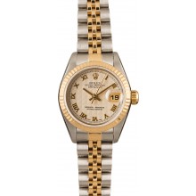 Datejust Ladies Rolex 69173 Ivory Pyramid Dial JW0264