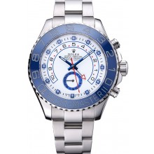 Hot Imitation Rolex Yacht Master II White Dial Blue Bezel Stainless Steel Bracelet 622269