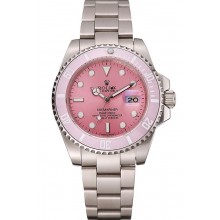 Imitation AAAAA Swiss Rolex Submariner Pink Dial Pink Bezel Stainless Steel Bracelet 1453980