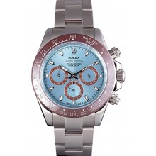 Imitation Rolex Daytona Ice Blue Dial Brown Bezel Stainless Steel Bracelet 621572