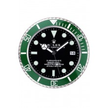 Imitation Rolex Submariner Wall Clock Silver-Green 621912