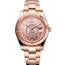 Knockoff Rolex Sky Dweller Rose Gold Dial Rose Gold Case And Bracelet