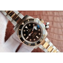 Replica Rolex Submariner 116613 Black Dial Diamonds Markers Bracelet WJ00541