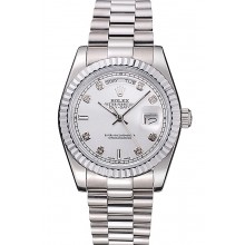 Rolex Day-Date Polished Stainless Steel Silver Dial