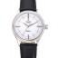 Cheap Swiss Rolex Cellini Time Silver Case White Dial Black Leather Bracelet 622653