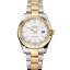 Imitation Swiss Rolex Datejust White Dial Stainless Steel Case Two Tone Gold Bracelet