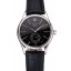 New Swiss Rolex Cellini Black Dial Stainless Steel Case Black Leather Strap