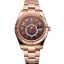 Replica Rolex Sky Dweller Brown Dial Rose Gold Case Ad Bracelet