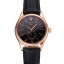 Replica Swiss Rolex Cellini Black Dial Rose Gold Case Black Leather Strap