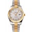 Replica Swiss Rolex Datejust White Dial Gold Bezel Stainless Steel Case Two Tone Bracelet