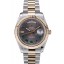 Rolex Swiss DayDate Gold Stainless Steel Ribbed Bezel Grey Dial 41909