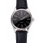 Swiss Rolex Cellini Black Dial Roman Numerals Stainless Steel Case Black Leather Strap