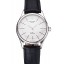 Swiss Rolex Cellini White Guilloche Dial Stainless Steel Case Black Leather Strap