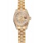 Swiss Rolex DayJust Diamond Pave Gold Dial Gold Diamond Bracelet 1453953