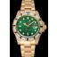 Swiss Rolex GMT Master II Green Dial Stone Set Bezel Gold Case And Bracelet 1453748