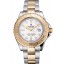 Swiss Rolex Yacht-Master White Dial Gold Bezel Stainless Steel Case Two Tone Bracelet