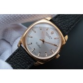 AAA Fake Rolex Cellini Danaos 4243 Silver Dial Black Leather Strap Rolex WJ00747
