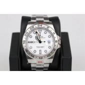 Replica Rolex Explorer II 216570-0001 GM Factory V2 904L Stainless Steel White Dial Swiss 3187