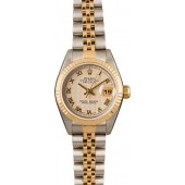 Datejust Ladies Rolex 69173 Ivory Pyramid Dial JW0264