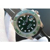 Knockoff Rolex Submariner 116610 LV Green Ceramic V7 Black Rubber Strap Rolex WJ01091