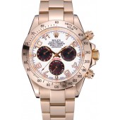 Rolex Cosmograph Daytona White with Black Subdials Gold Bracelet 622548