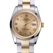 Rolex Datejust Stainless Steel And Gold Case Gold Dial 622265