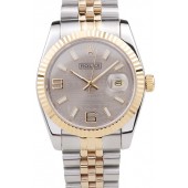 Rolex DateJust Two Tone Stainless Steel 18k Gold Plated Silver Dial 98085