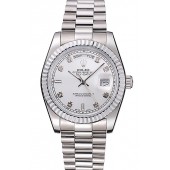 Rolex Day-Date Polished Stainless Steel Silver Dial