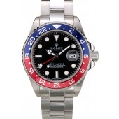 Rolex GMT Master II Blue Rose Red Bezel Black Dial Tachymeter